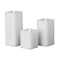 Classic Motion Flameless Square Candle 3pc Set - 3x5, 3x7, 3x9 White